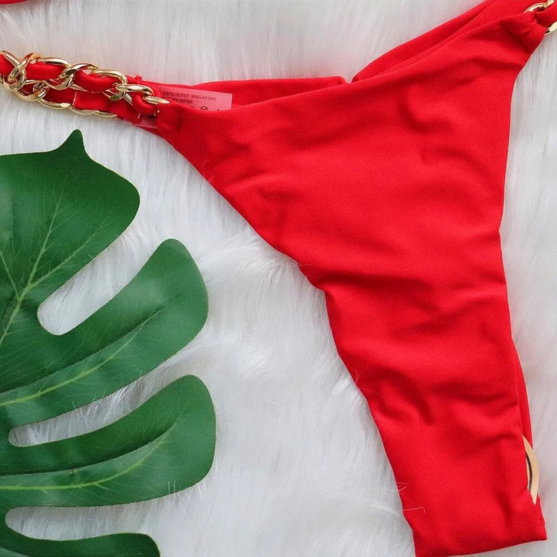 Cierra Chain Weave 2-Pc Brazilian Bikini Set